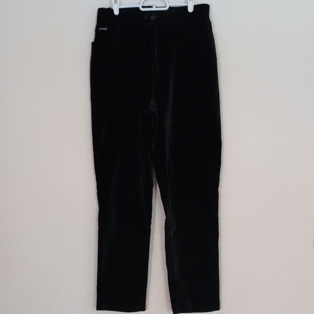 Ralph Lauren Women's Velvet Velour Pants Black USA Made - Size 12